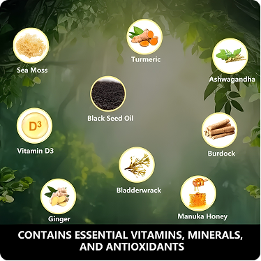 15-in-1 Sea Moss & 8-in-1 Shilajit Ashwagandha bottle
